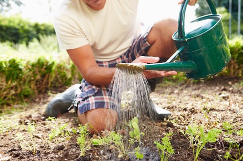 Volunteer demonstrating gardening tool with audio description support